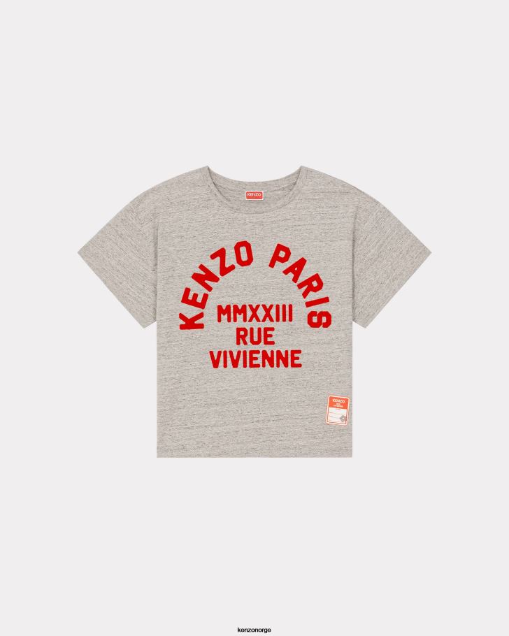 Kenzo klær menn perlegrå rue vivienne' boxy t-skjorte DVNVN195