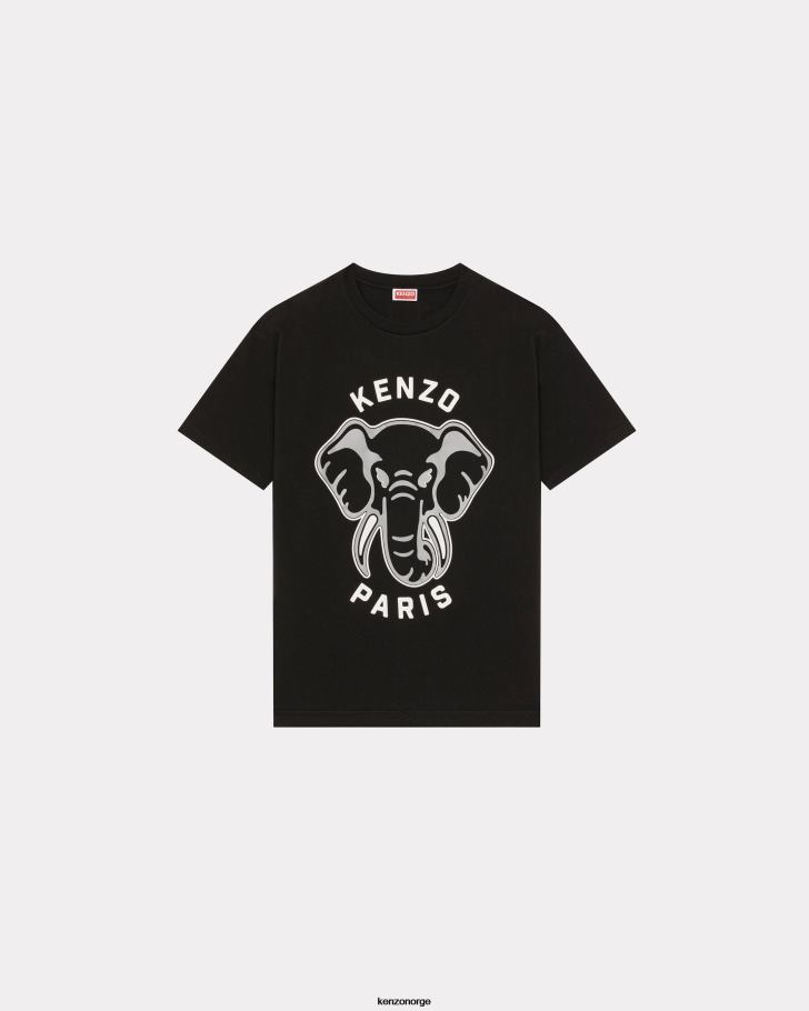 Kenzo klær menn svart elefant' 'varsity jungle' oversize t-skjorte DVNVN352