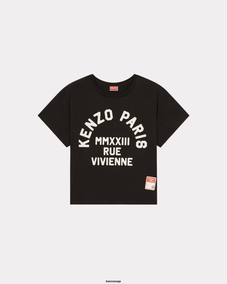 Kenzo klær menn svart rue vivienne' boxy t-skjorte DVNVN201