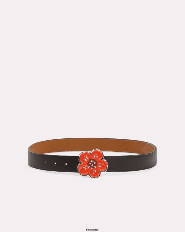 Kenzo tilbehør unisex svart boke flower' bredt vendbart lærbelte. DVNVN948