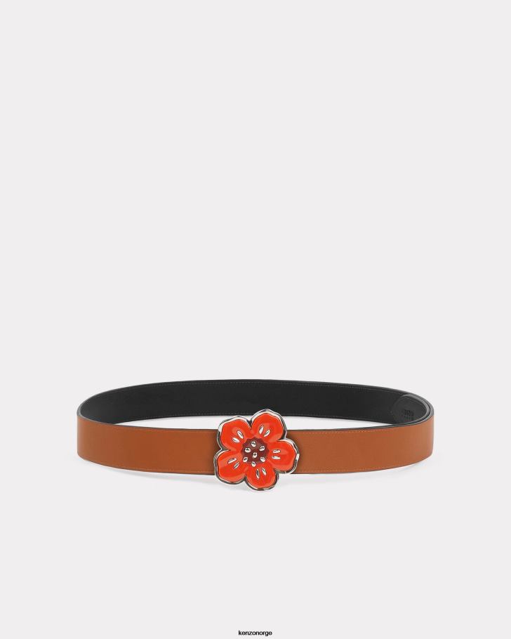 Kenzo tilbehør unisex svart boke flower' bredt vendbart lærbelte. DVNVN948