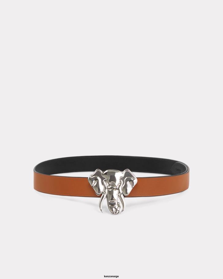 Kenzo tilbehør unisex svart bredt vendbart belte i skinn i 