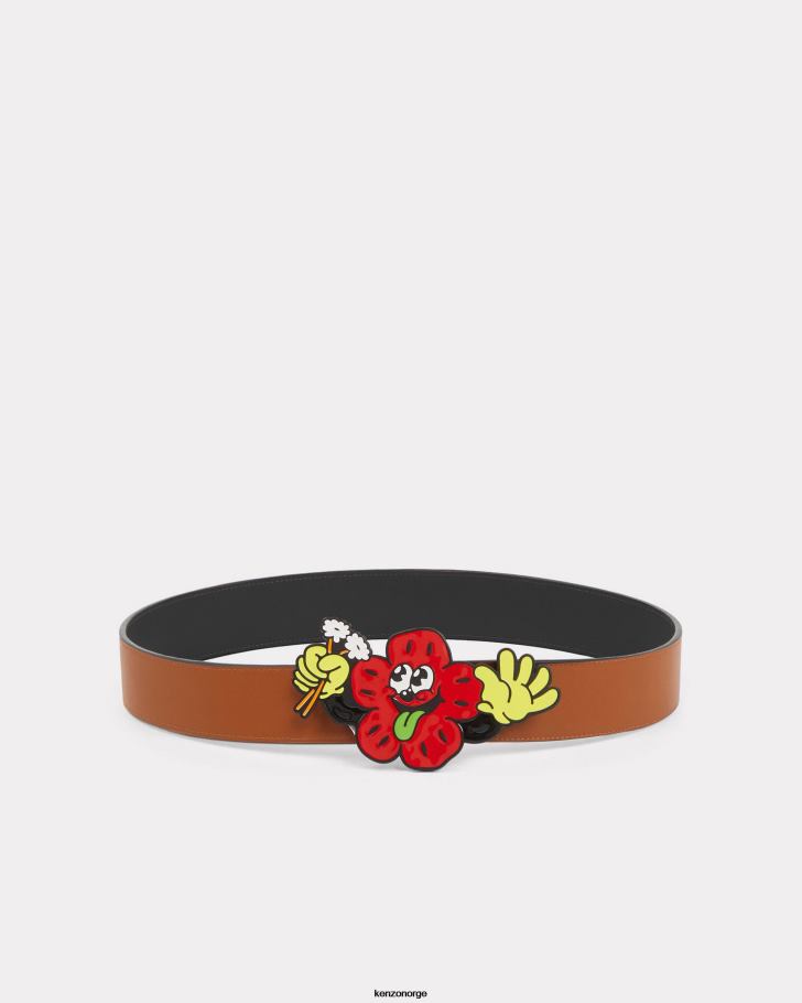 Kenzo tilbehør unisex svart bredt vendbart 'boke-skinnbelte DVNVN862