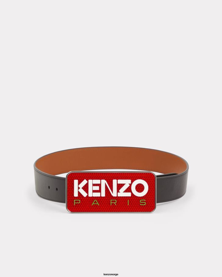 Kenzo tilbehør unisex svart paris bredt vendbart lærbelte DVNVN860