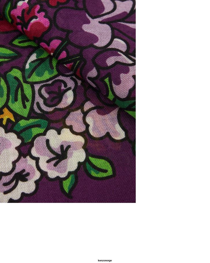 Kenzo tilbehør unisex lilla elefantstort firkantet ullskjerf DVNVN922