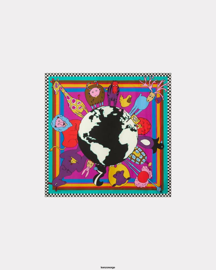 Kenzo tilbehør unisex lilla stempel' silkefirkant DVNVN870