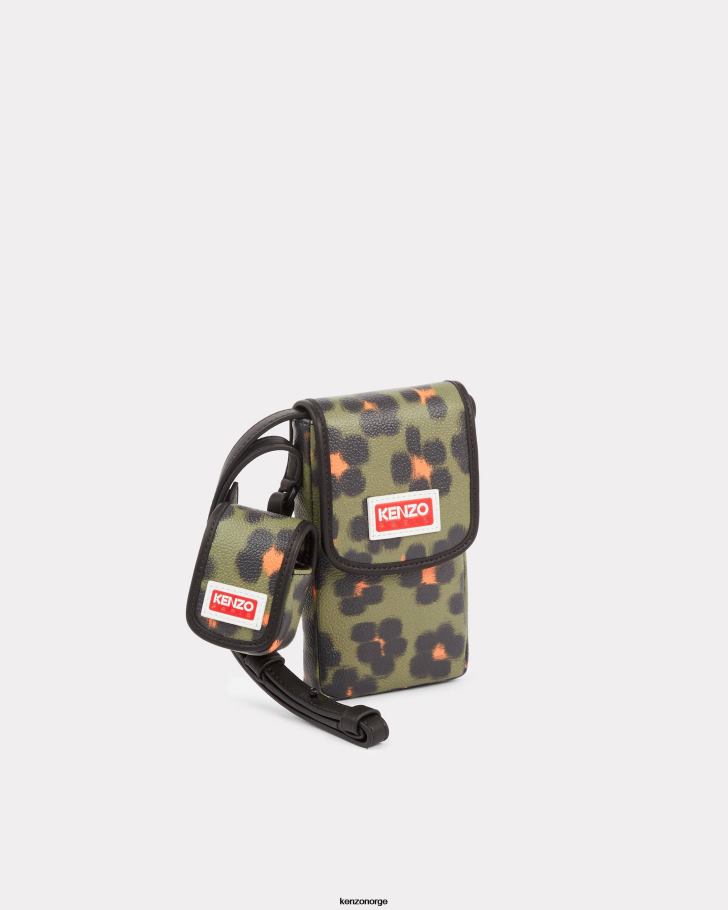 Kenzo tilbehør unisex kaki hana leopard' telefonholder på en stropp DVNVN939