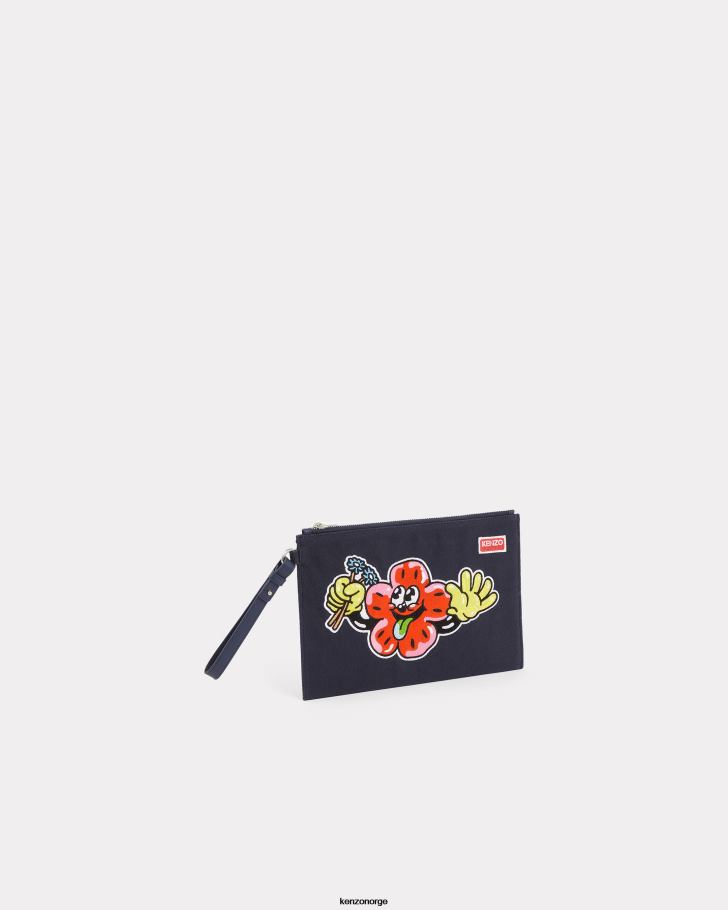 Kenzo tilbehør unisex marineblå boke clutch bag DVNVN880