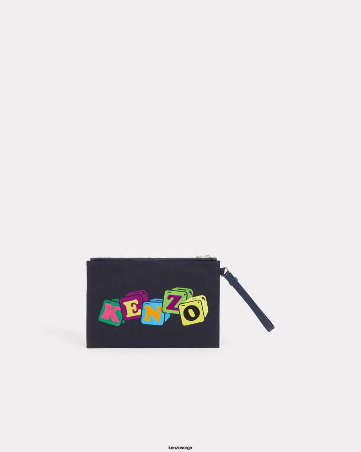 Kenzo tilbehør unisex marineblå boke clutch bag DVNVN880