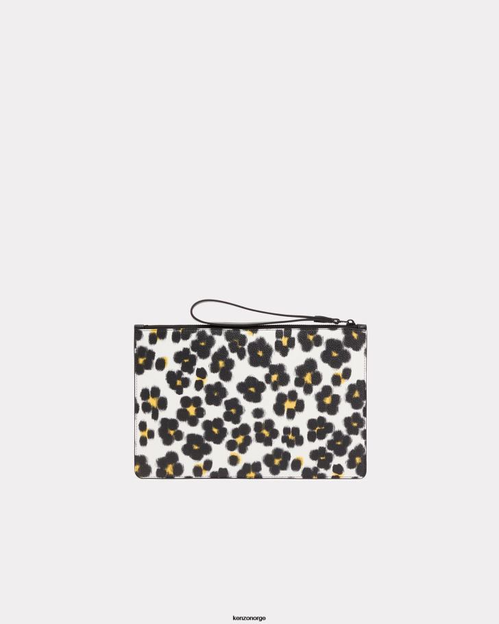 Kenzo tilbehør unisex off white hana leopard' stor clutchveske DVNVN887