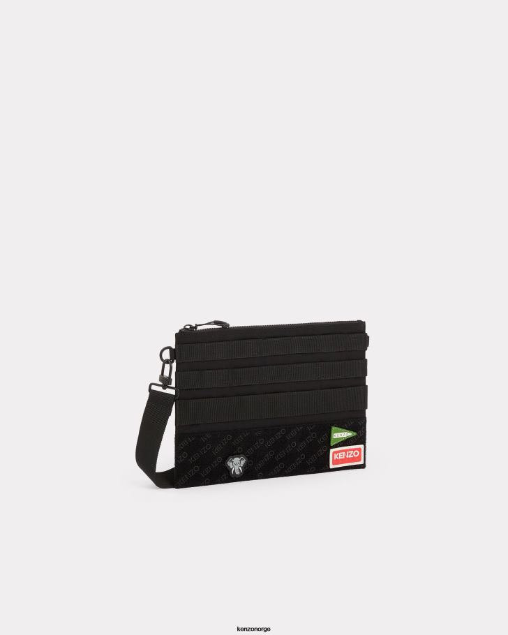 Kenzo tilbehør unisex svart jungel stor crossbody konvoluttveske DVNVN940