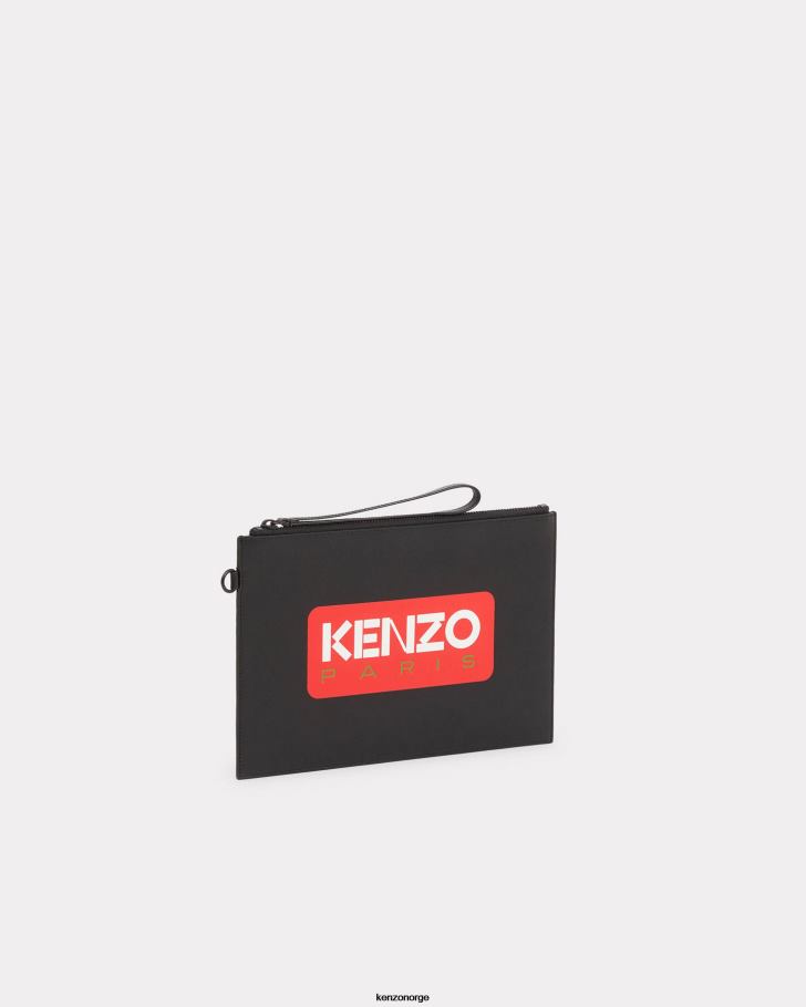 Kenzo tilbehør unisex svart paris stor skinnclutch DVNVN881