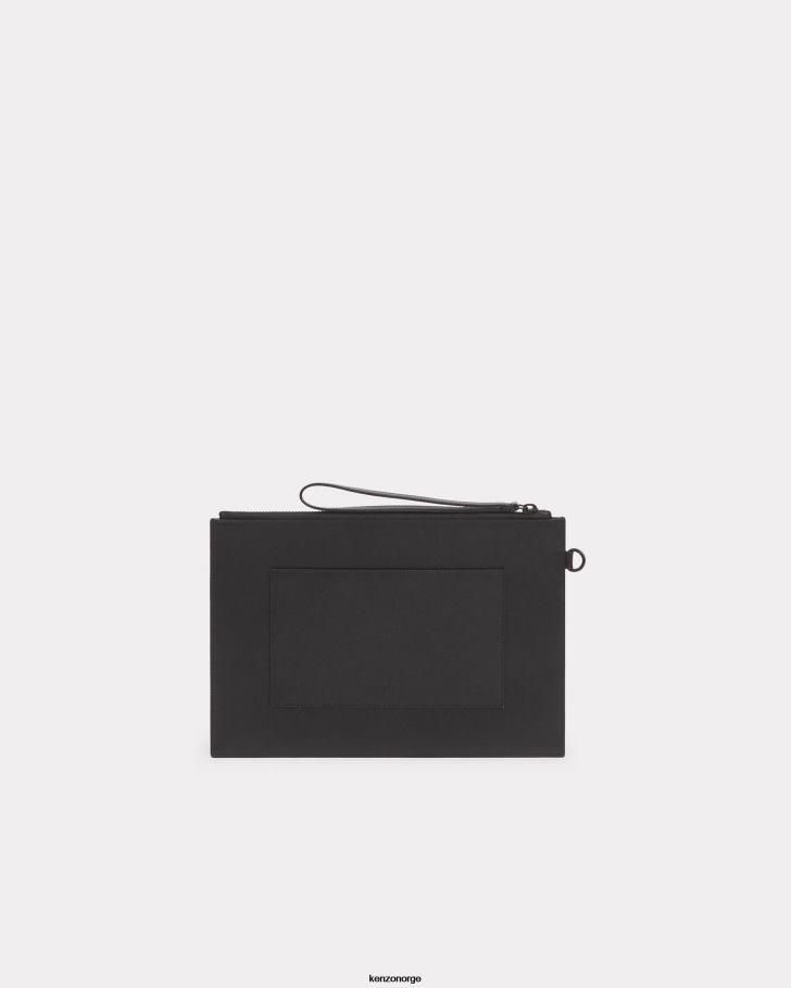 Kenzo tilbehør unisex svart paris stor skinnclutch DVNVN881