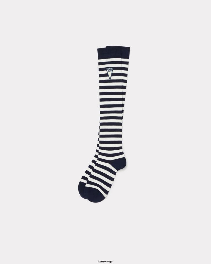 Kenzo tilbehør unisex midnatt blå høye stripete sokker DVNVN810